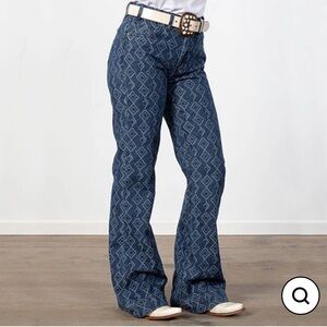 Rock & Roll Denim 24 X 30 High Rise Flare Trouser Jeans Aztec‎ Western Boho USA